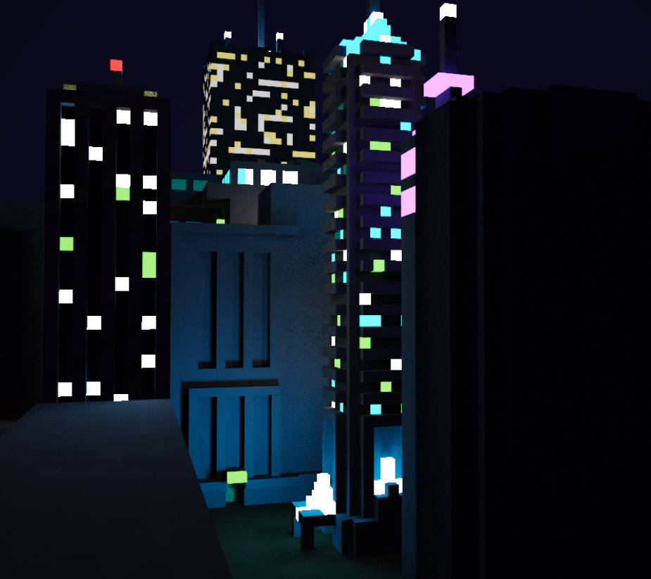 3d Voxel Mini City